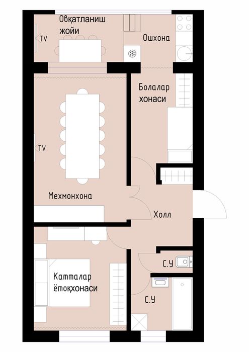 Зангиота 3 хоналик квартира сотилади евро ремонтда