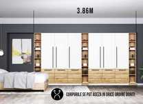 Dressing 3.86m / Dulap Dormitor Timea - Transport Gratuit in 4-10 zile