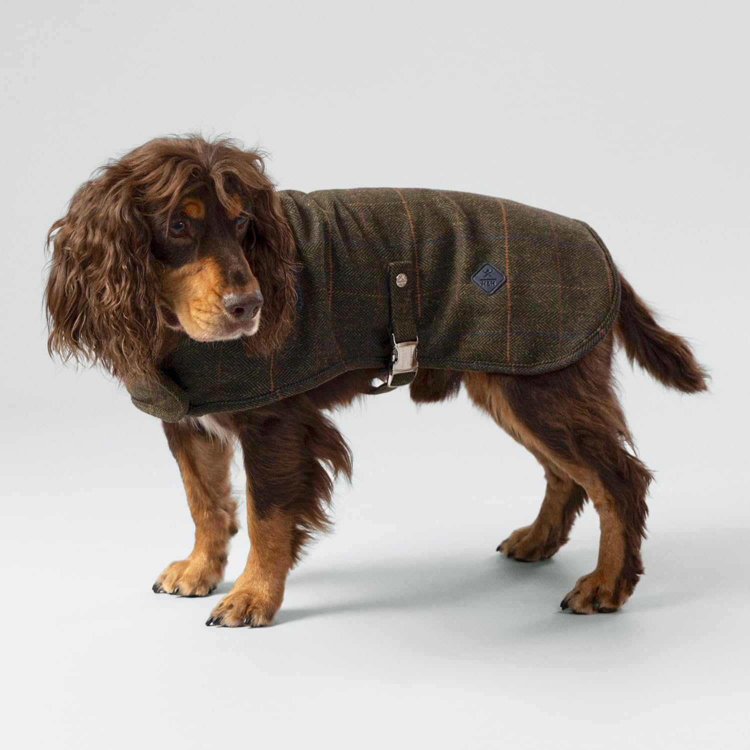 HUGO & HUDSON x HACKETT Палто за кучета, кадифена яка, тъмнозелено M45