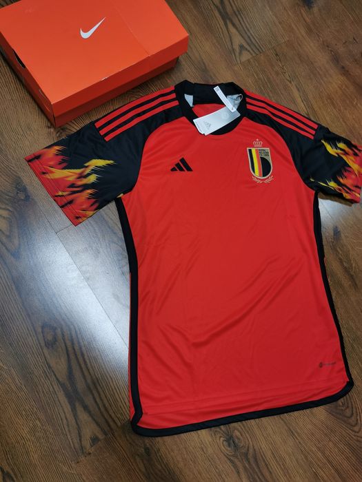 Tricou fotbal Adidas Belgia marimea M barbati rosu