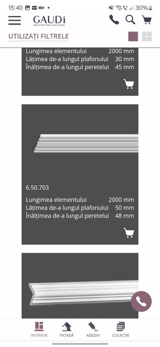 Cornisa decorativa din duropolimer