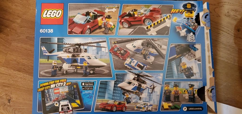 Lego CITY 60138 masina politie + masina hoț + elicopter politie