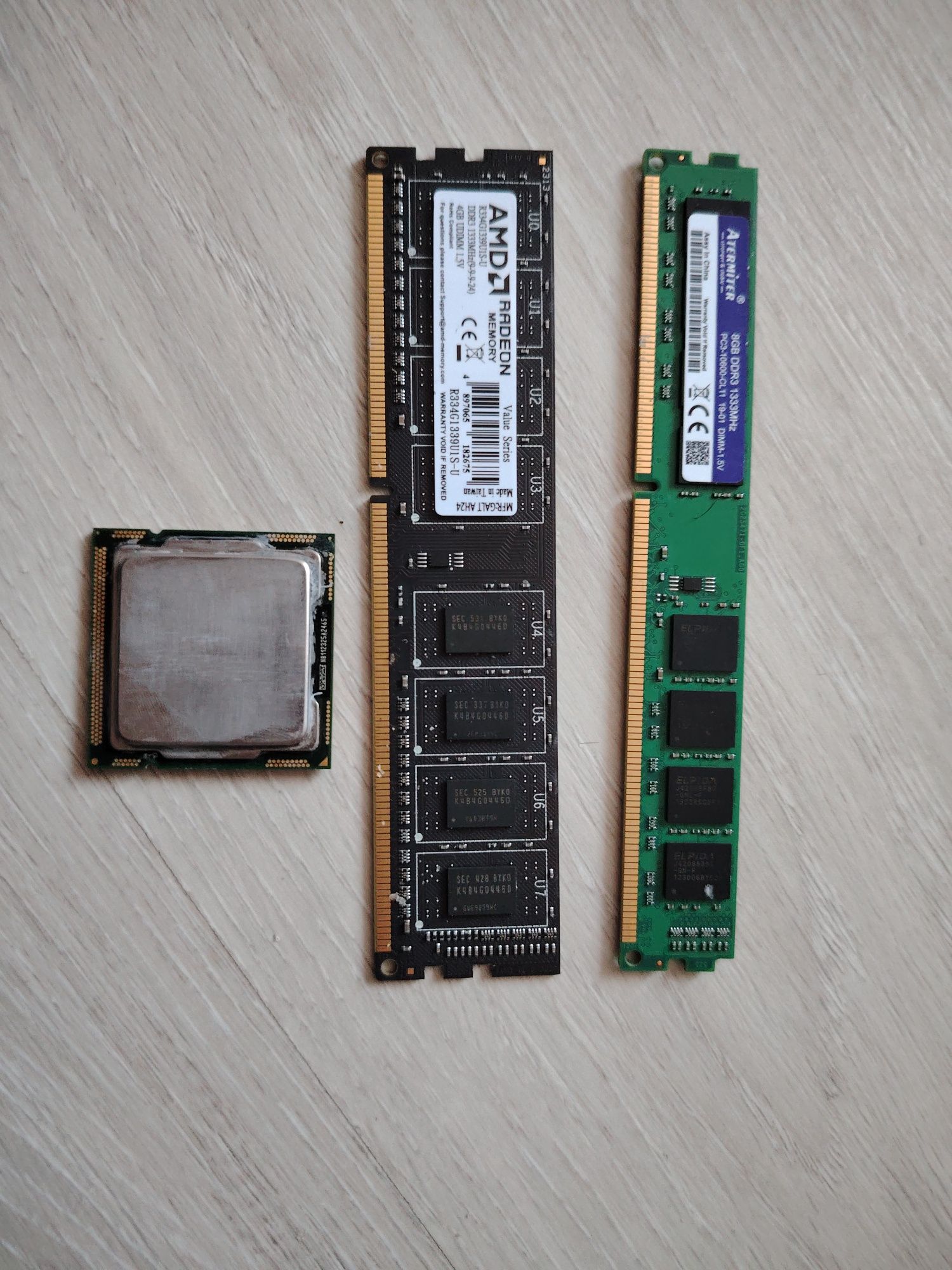 Продам Xeon X3470процессор, Atermiter 8gb ddr3, AMD 4gb ddr3.