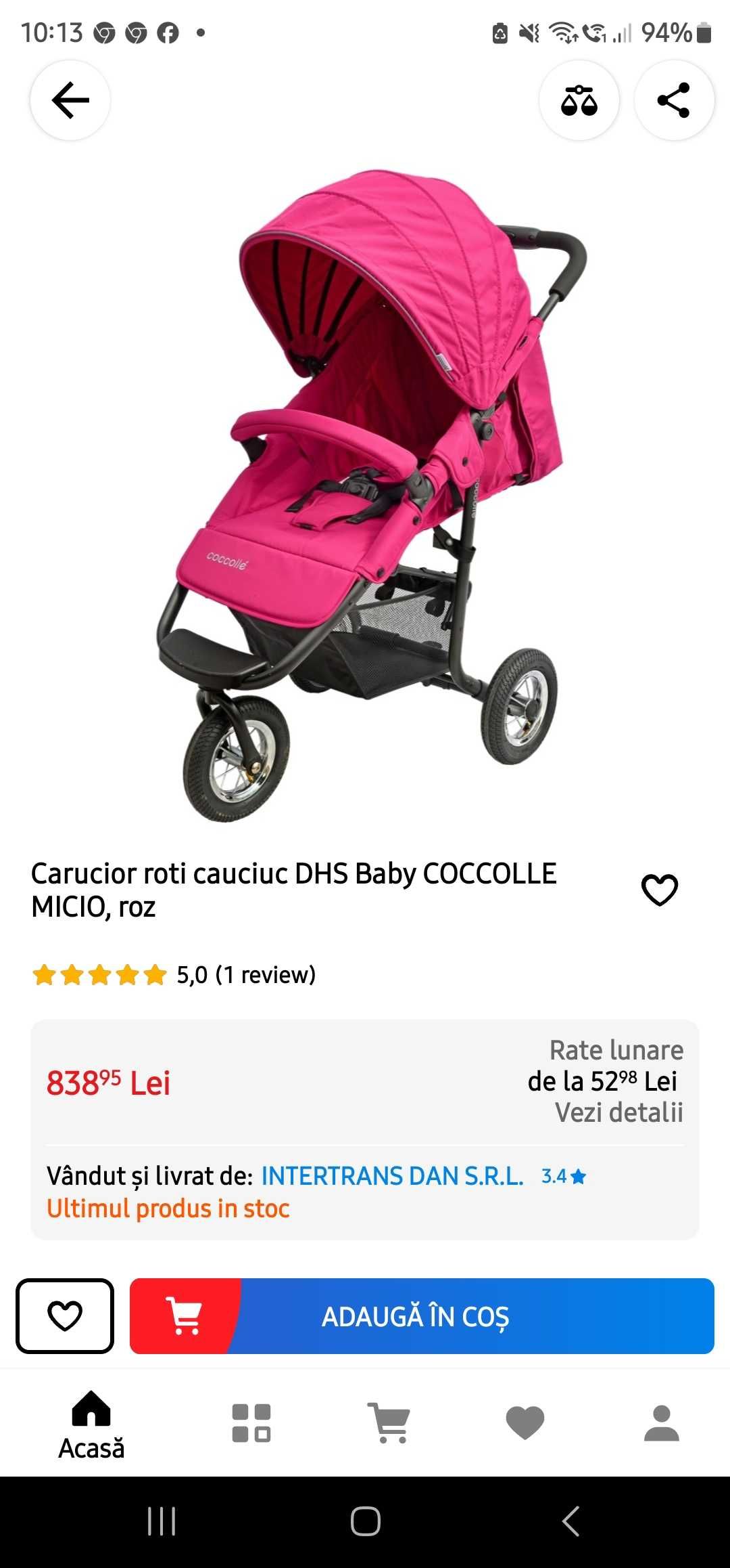 Carucior COCCOLLE MICIO, roz