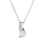 Сребърно колие с бяла перла Swan Pearls