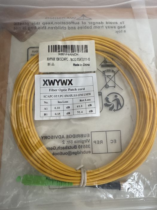 Cablu Patch Fibra Optica 10m XWYWX SM SX/DX LSZH 3.0mm / SC ST LC FC