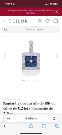 Pandativ safir diamant natural plus lantic de aur