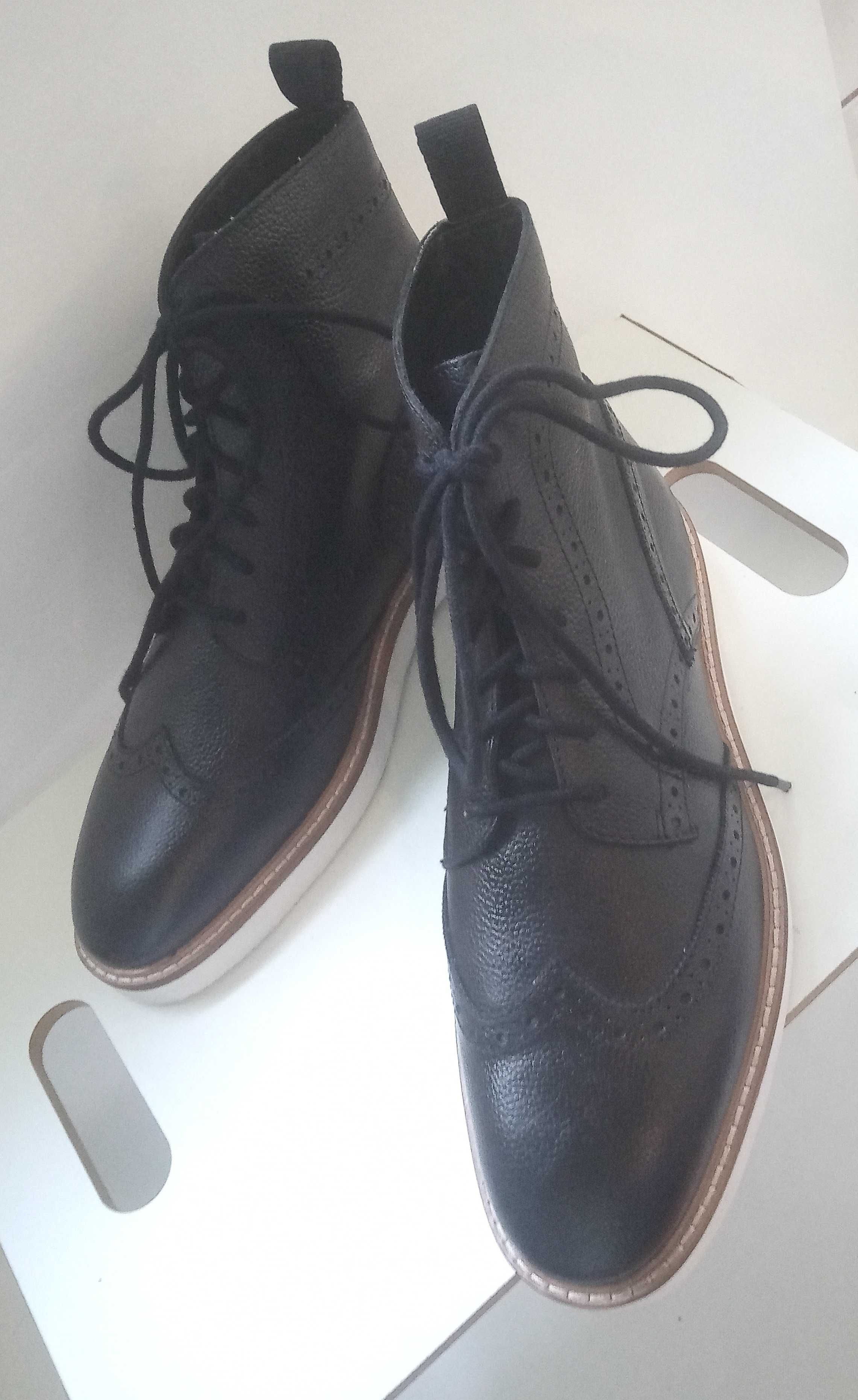 Ghete ankle 42 wingtip casual Asos 42 piele naturala moale