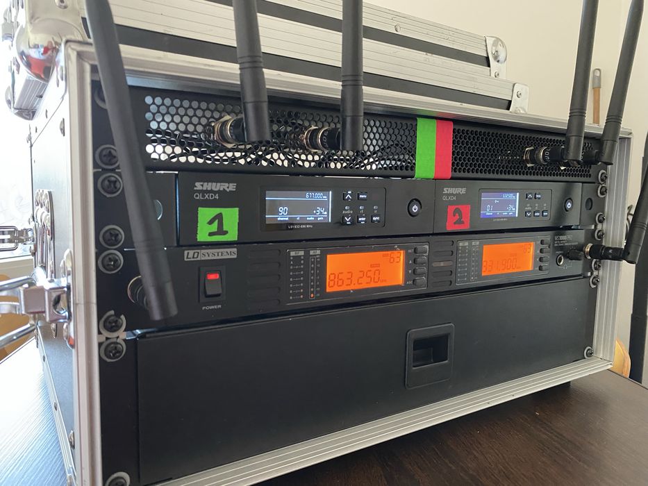 Rack wireless profesional Shure QLXD + LD Systems, complet echipat