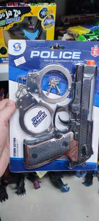 Пистолет с наручниками наручники металлические пистолет музыкальный