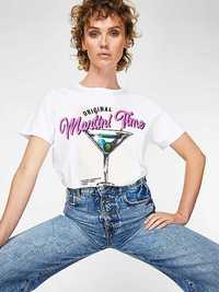 Tricou bumbac cu imprimeu Martini Time femeie marimea UK 12/M