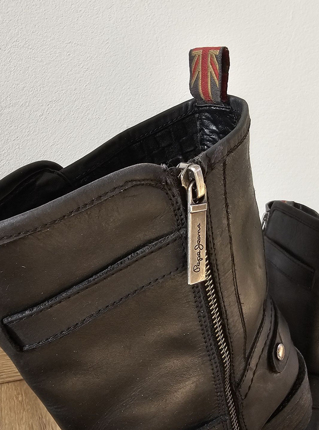 Cizme biker PEPE JEANS piele,38