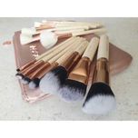 нов сет четки за грим Зоева 15бр с чантичка Розово Zoeva brush set