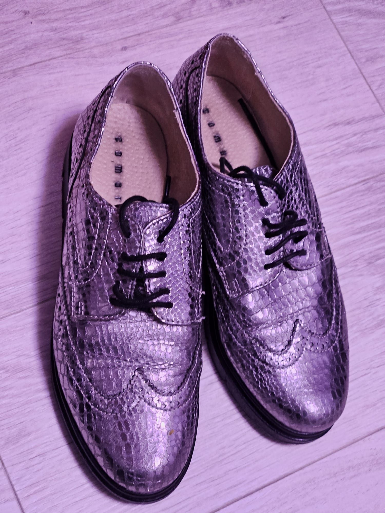 Pantofi de Dama Casual de culoare Argintie