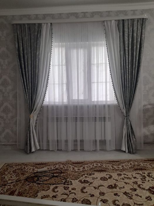 Шторы новые цвет серый