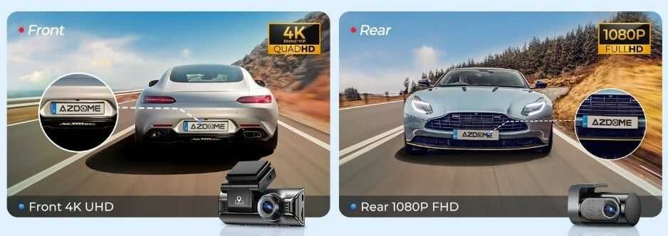 Видеорегистратор - AZDOME M550 Pro 4K Dash Cam комплект задна камера