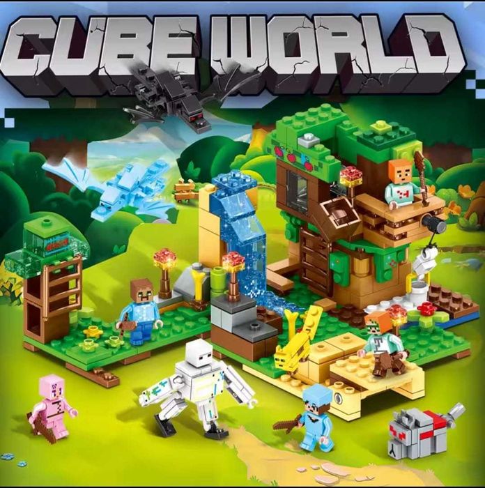 Joc construit tip Lego Minecraft cu 10 figurine
