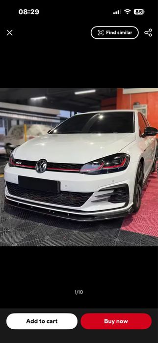 Lip frontal golf 7.5 gti negru lucios