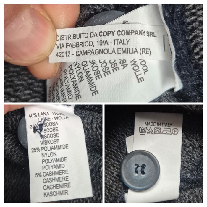 Cardigan Angelico de lux, Lână, Cașmir 5%, Made in Italy, Bărbați - XL