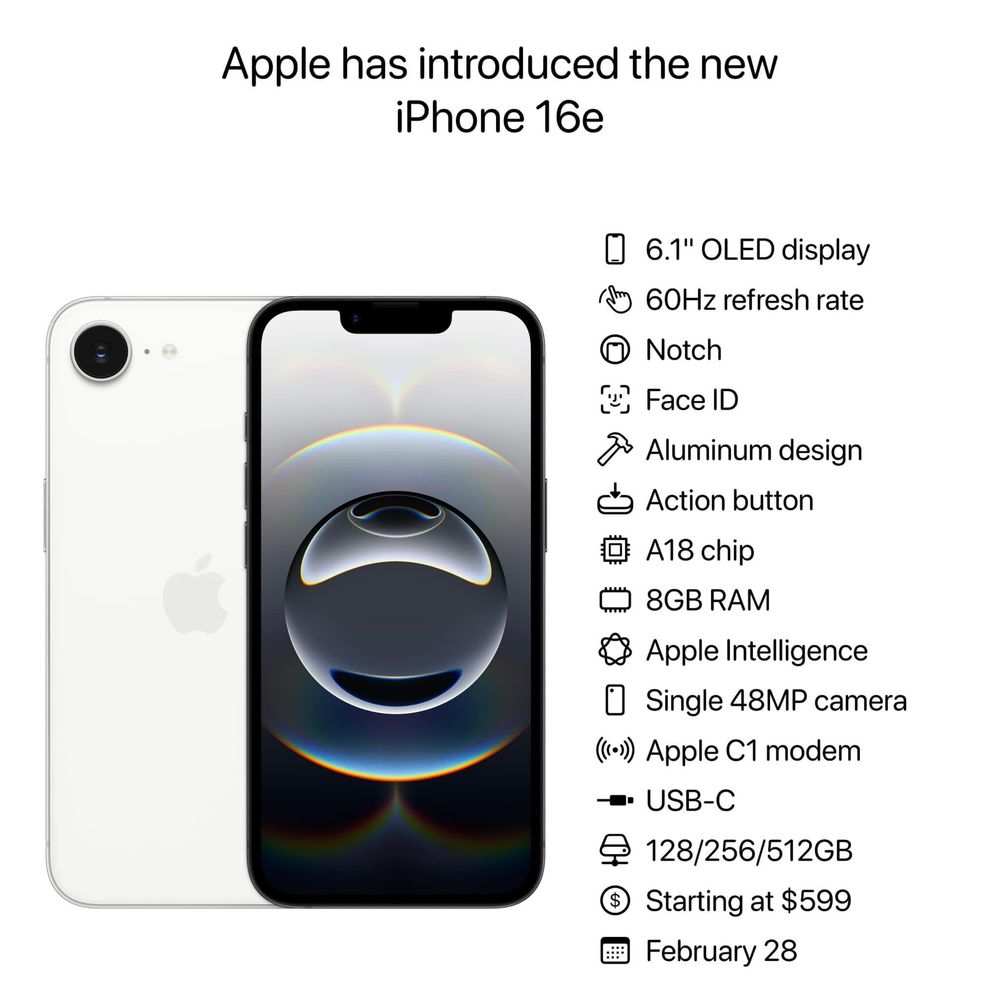 Новый Apple IPhone 16e • Телефон •