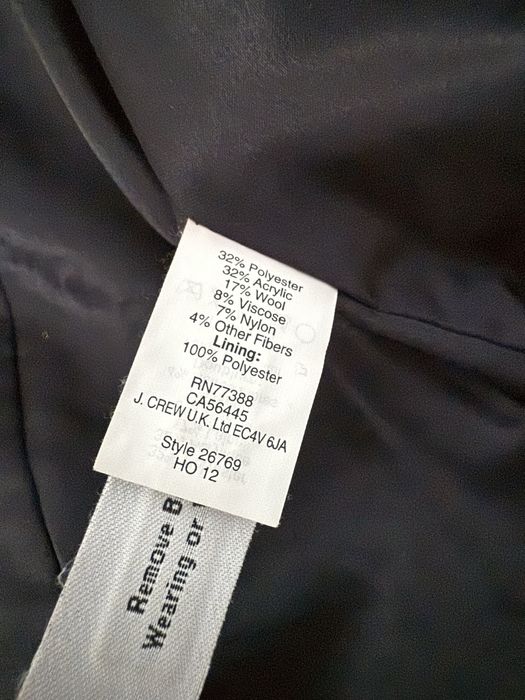 Sacou scurt J.Crew/S/lana/bleumarin cu alb