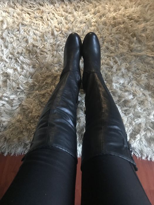 Cizme Vera Gomma piele naturala lungi peste genunchi