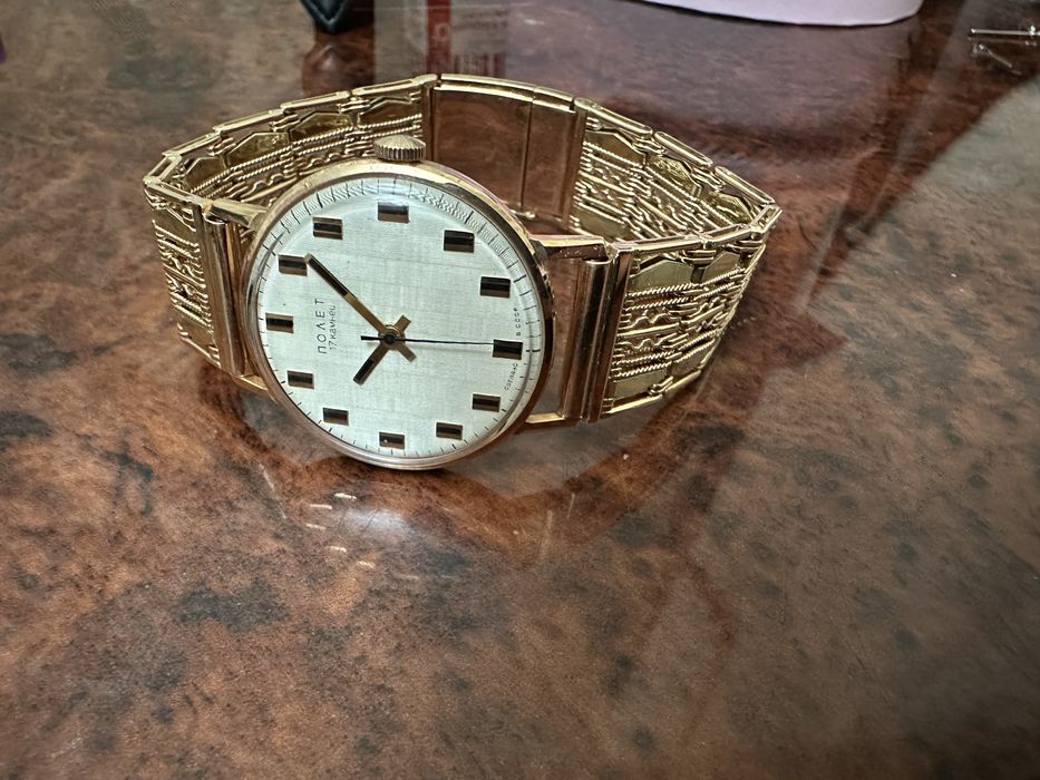 Золотые часы мужские Советского бренда "Полёт"