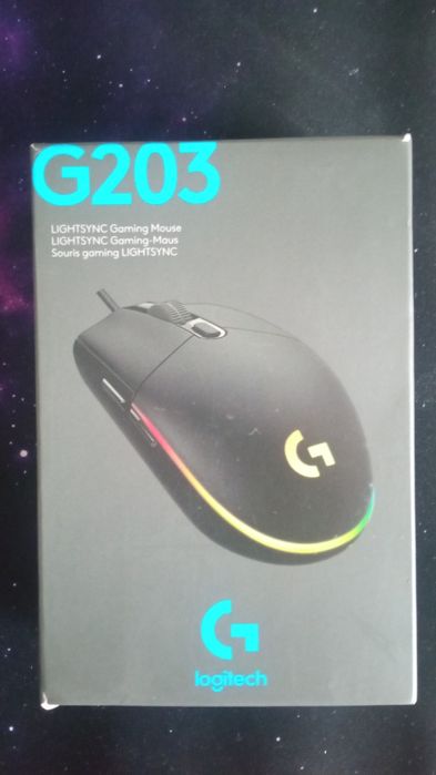 Mouse gaming Logitech G203, iluminare RGB LightSync, Negru