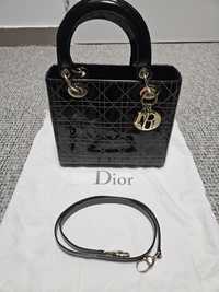 Lady Dior patent leather, black,small size, impecabila, 100%originala