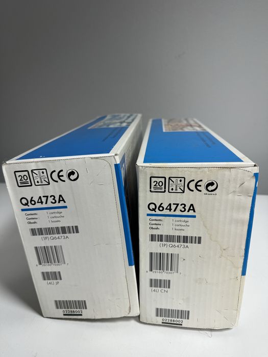 Toner/cartus rosu(magenta) si negru Q6473A pt HP, nou sigilat original