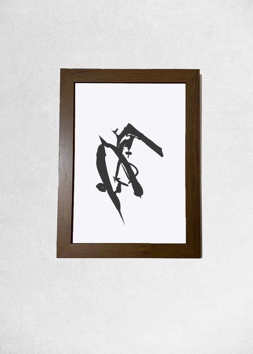 Tablou abstract - ramă închisă sau albă, cu suport de perete și masă