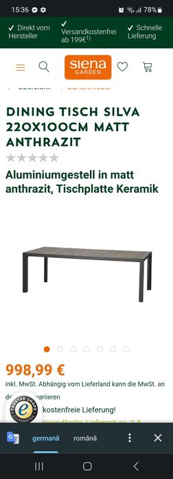 Masa mare de 10 persoane siena garden