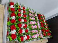Aranjamente florale din trandafiri de săpun pentru Mărțișor