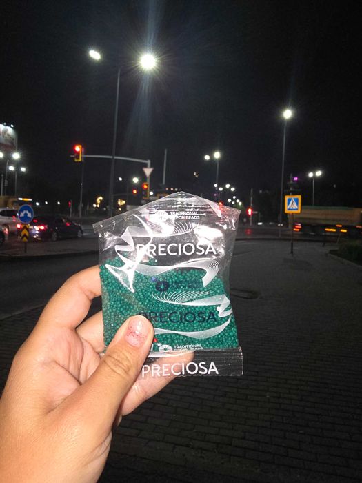 круглый бисер в пакете