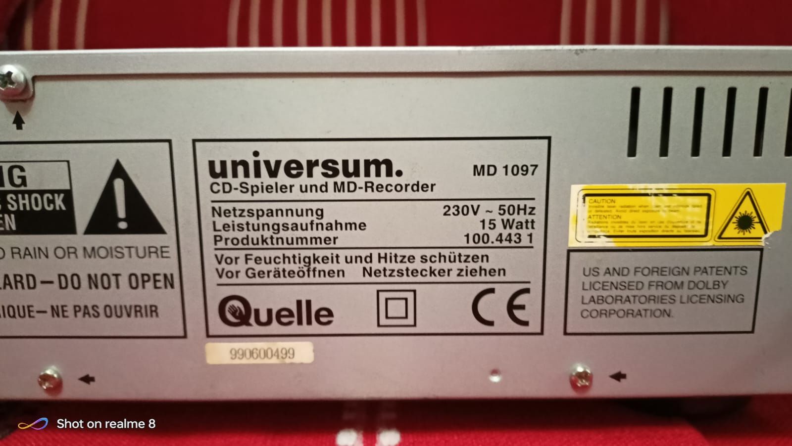 Cd-player/MiniDisc combo Universum