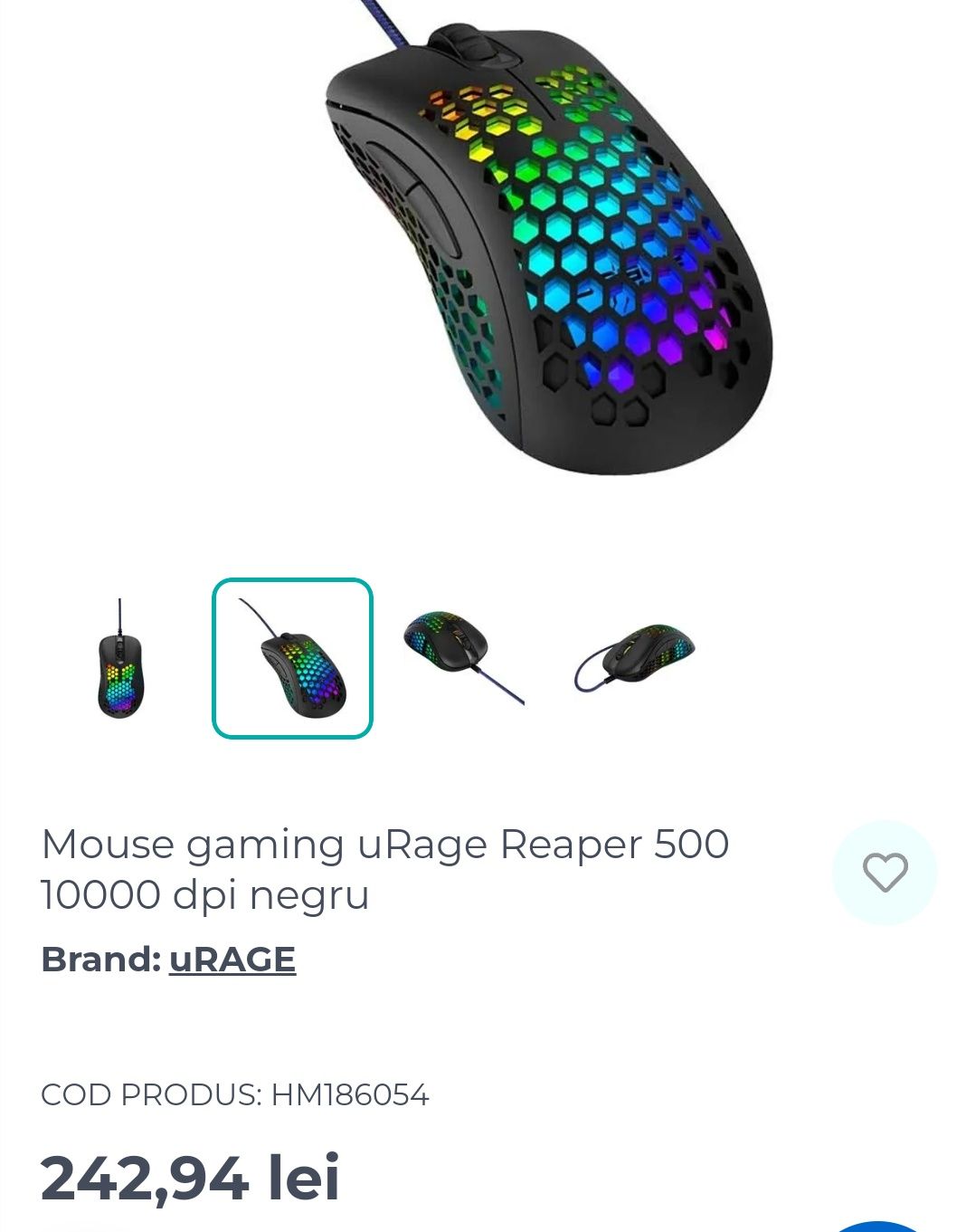 Mouse gaming rgb nou
