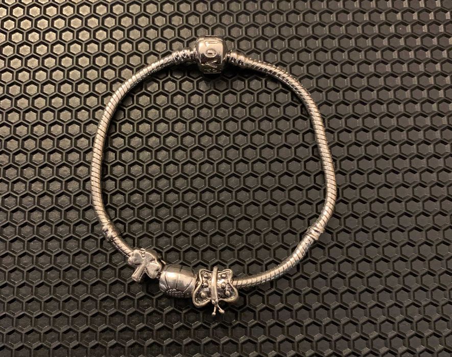 Bratara argint 925 tip Pandora, Pandative Argint