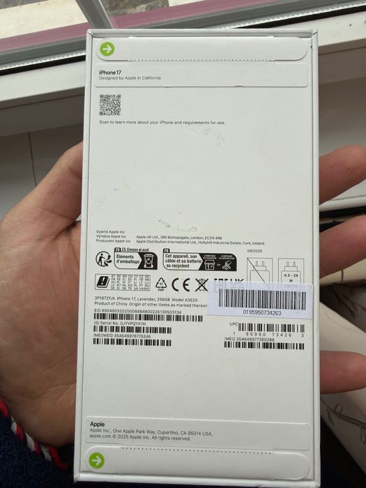 Iphone 17 Lavander 256gb Nou