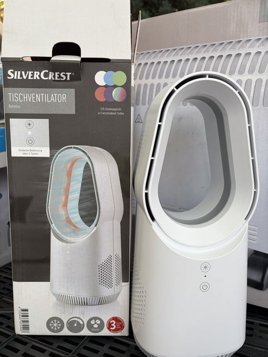 Охладителен настолен вентилатор с лед лампа