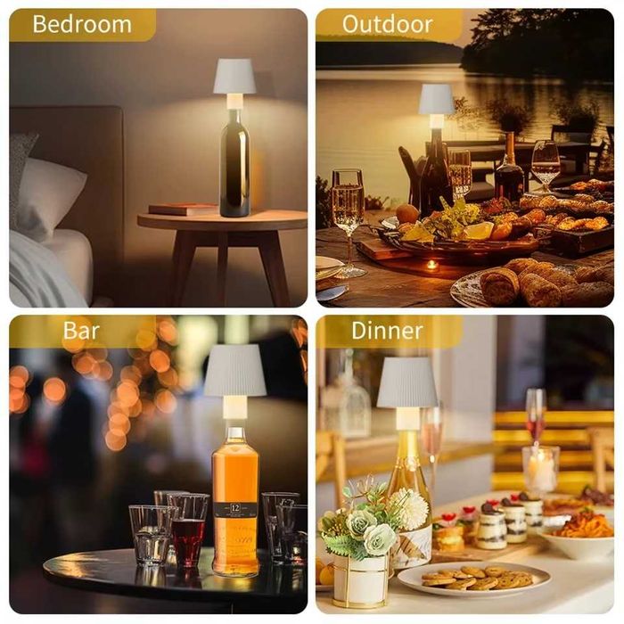 Lampa de masa led reincarcabila USB-C metalica cu touch dimabila birou