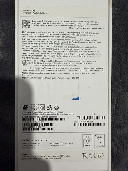 Iphone 16 pro ,256Gb