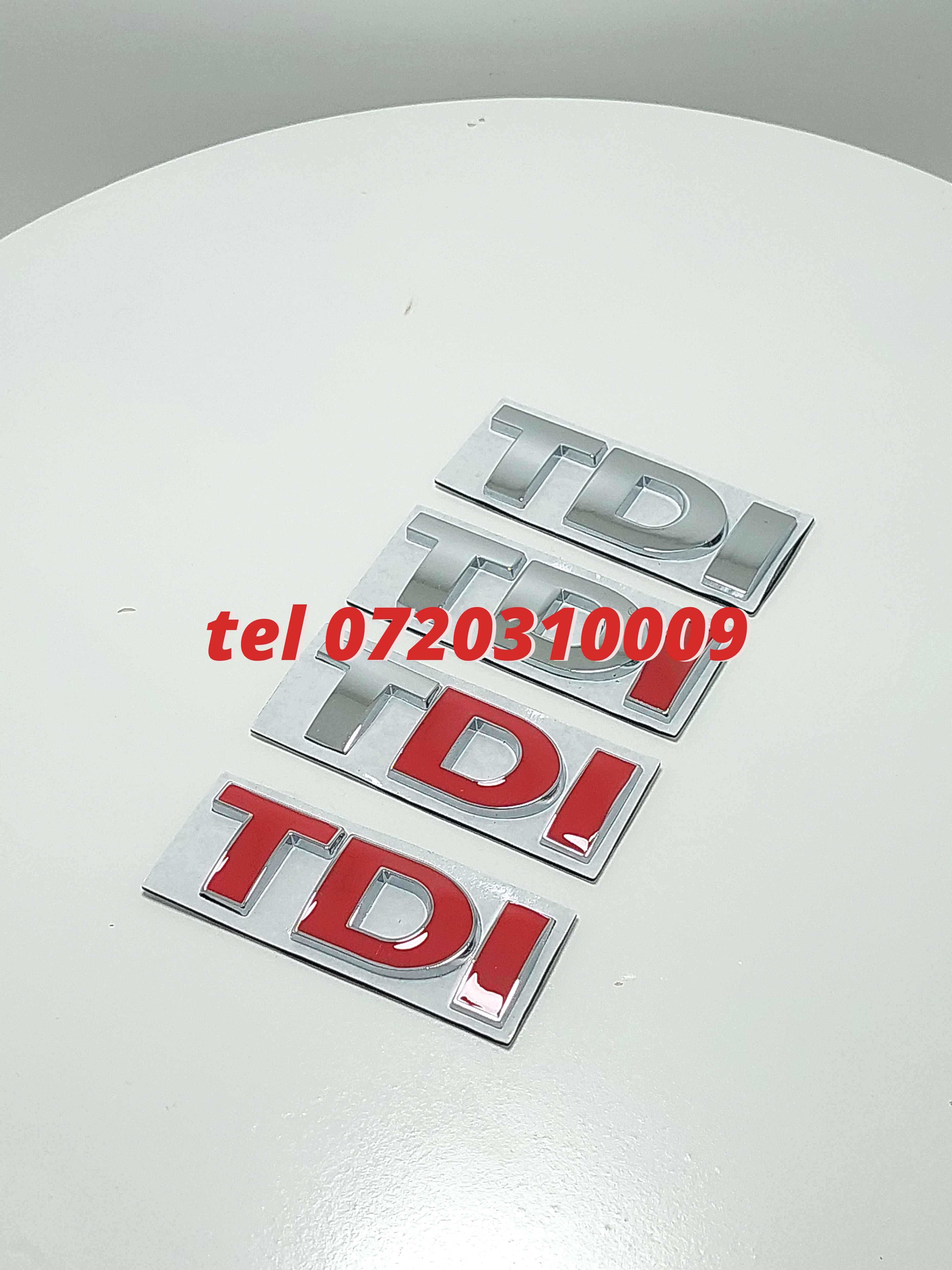 Emblema Tdi Crom Tdi Cu Di Rosu Metalica Vw