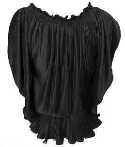 Bluza Tara Fashion S/36 neagra plisata NOUA