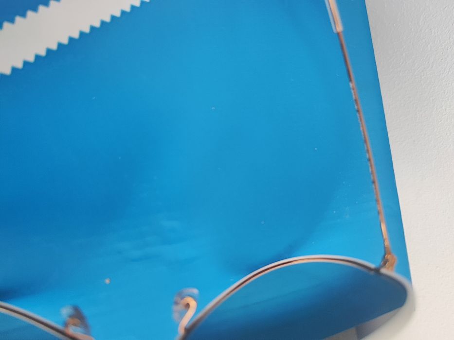 Ochelari de soare Ray Ban, lentila negru, rama metalica argintie,