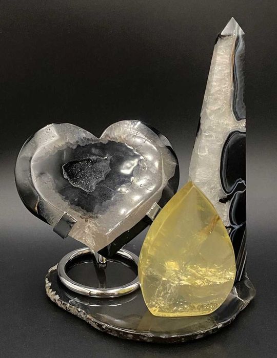 Decor Cristale - Citrin&Agat Negru - Set cristale