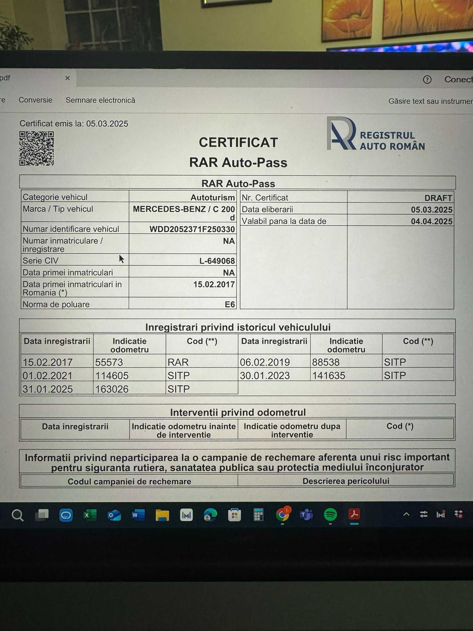 Mercedes C Class 2015 C200D Break Euro 6