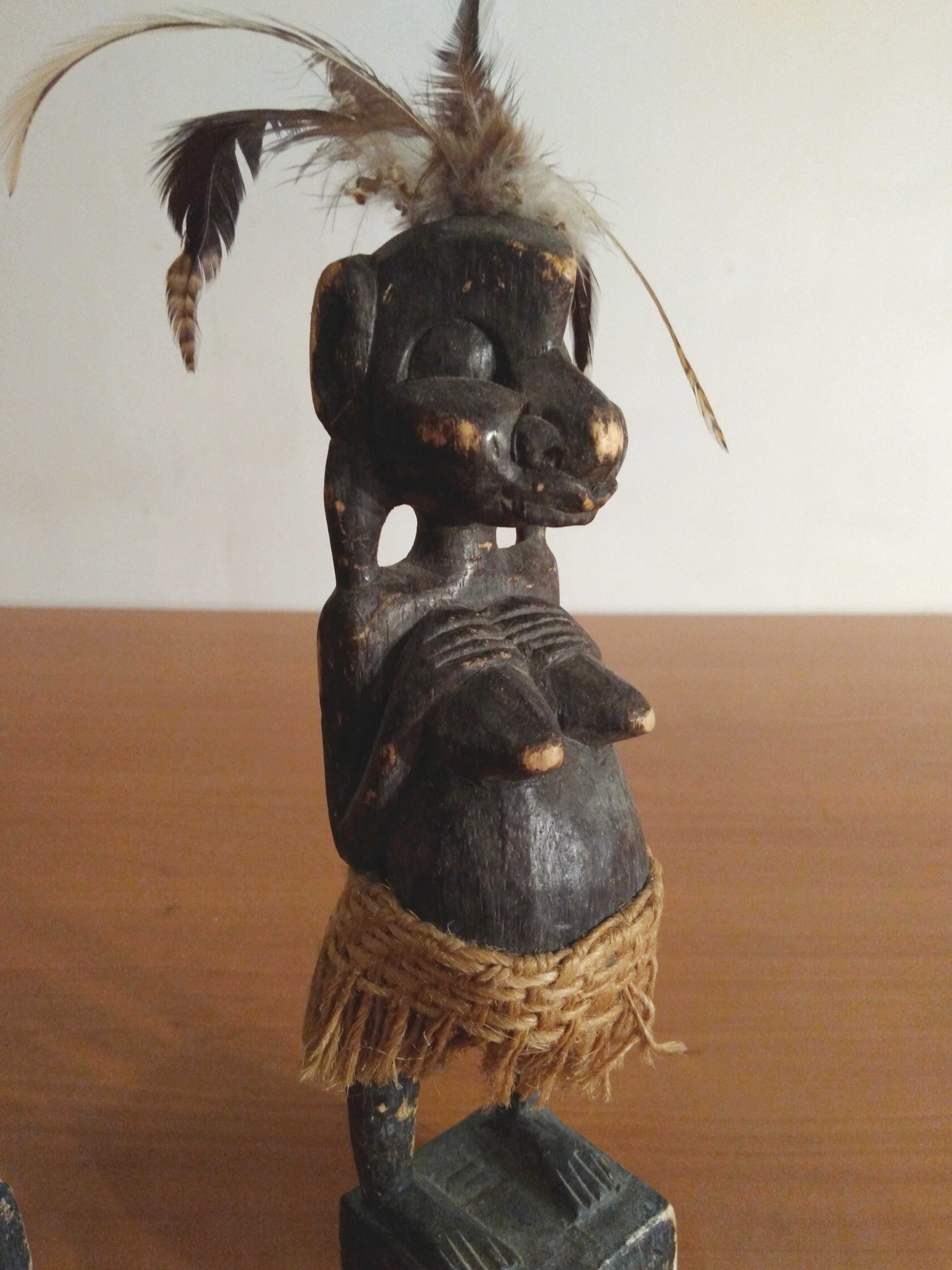 Statuete tribale africane vechi „Cuplu”| lemn exotic sculptat