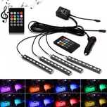 Kit Banda Led Rgb Interior Auto Lumini picioare 36 led/Set Telecomanda