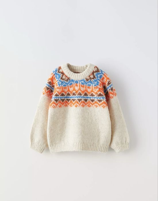 Pulover din tricot jacard Zara marimea 110 cm