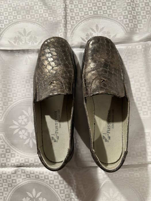 НОВИ дамски мокасини от естествена кожа–кафяв цвят